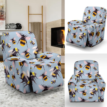 Bee Pattern Print Design BEE08 Recliner Slipcover-JORJUNE.COM