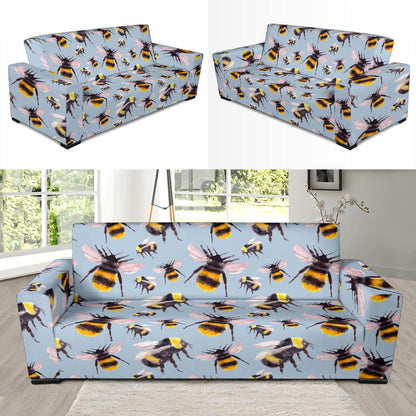 Bee Pattern Print Design BEE08 Sofa Slipcover-JORJUNE.COM
