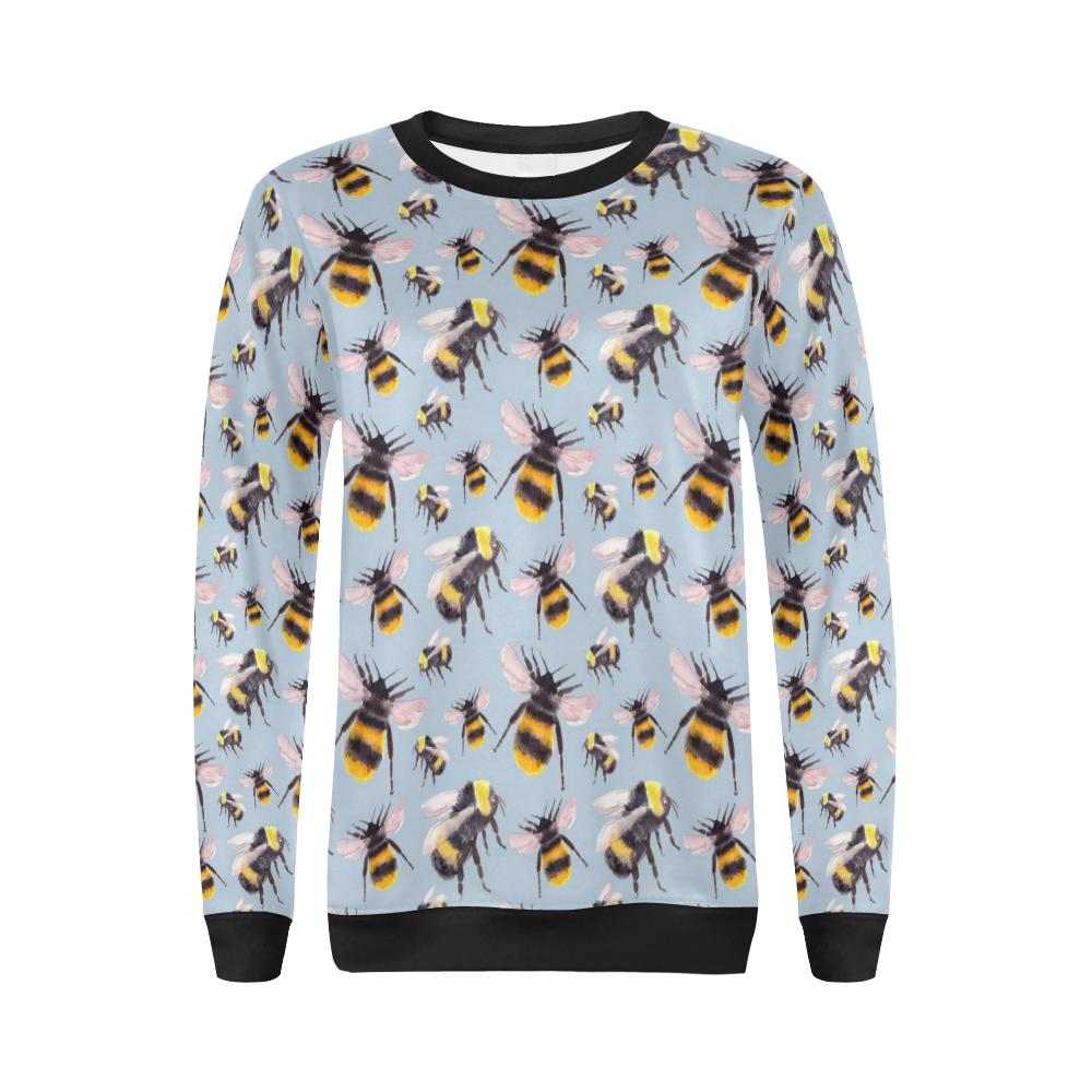 Bee Pattern Print Design BEE08 Women Long Sleeve Sweatshirt-JorJune