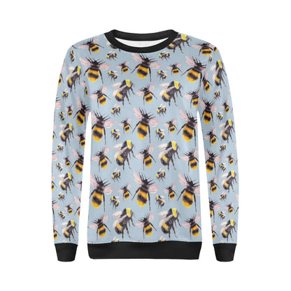 Bee Pattern Print Design BEE08 Women Long Sleeve Sweatshirt-JorJune