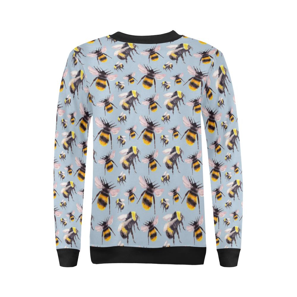 Bee Pattern Print Design BEE08 Women Long Sleeve Sweatshirt-JorJune