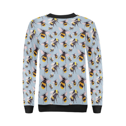 Bee Pattern Print Design BEE08 Women Long Sleeve Sweatshirt-JorJune