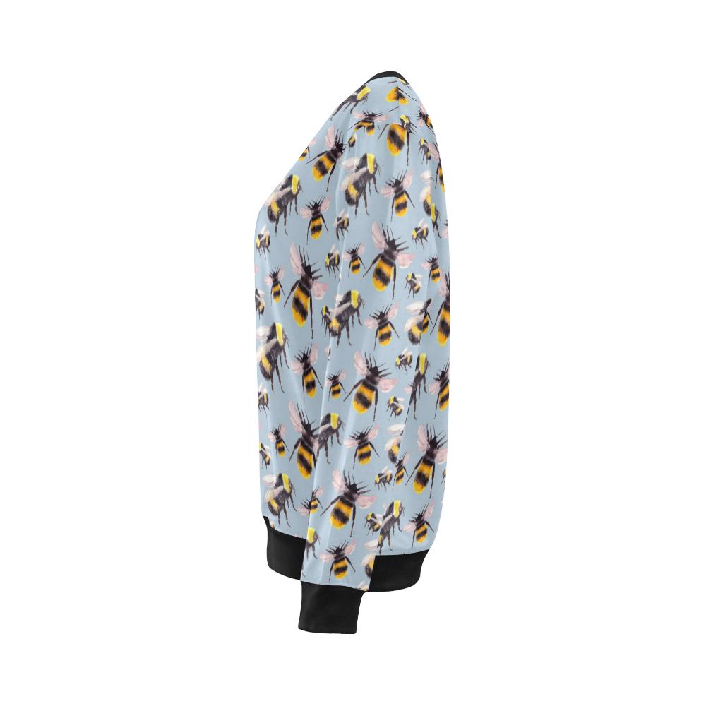 Bee Pattern Print Design BEE08 Women Long Sleeve Sweatshirt-JorJune