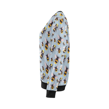 Bee Pattern Print Design BEE08 Women Long Sleeve Sweatshirt-JorJune