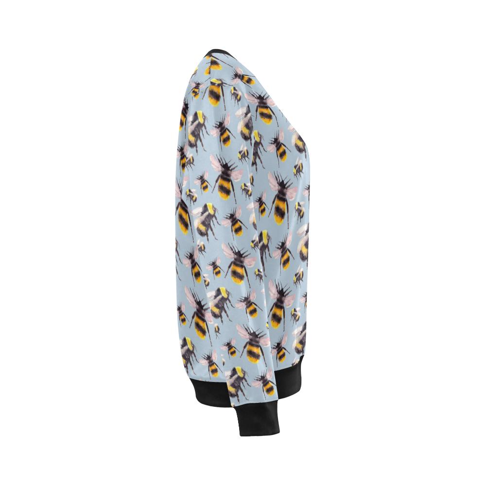 Bee Pattern Print Design BEE08 Women Long Sleeve Sweatshirt-JorJune