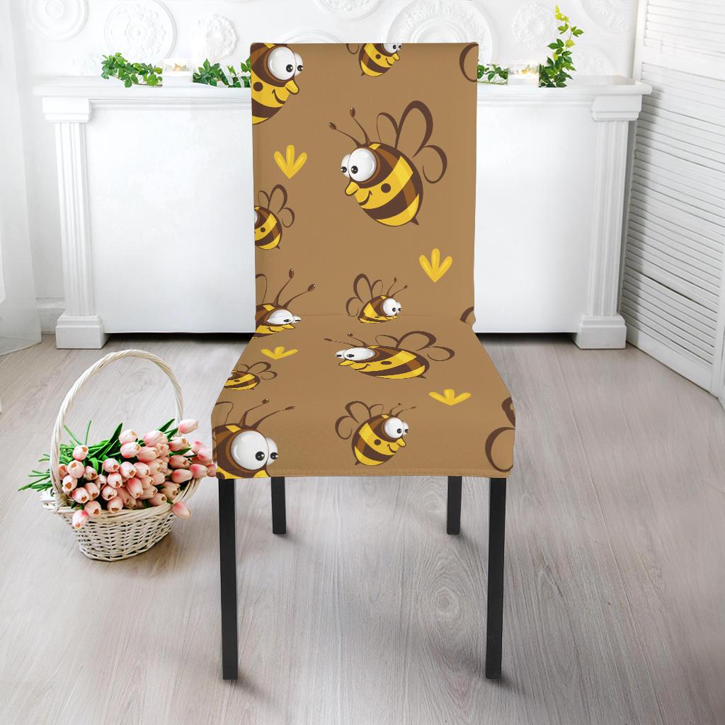 Bee Pattern Print Design BEE09 Dining Chair Slipcover-JORJUNE.COM