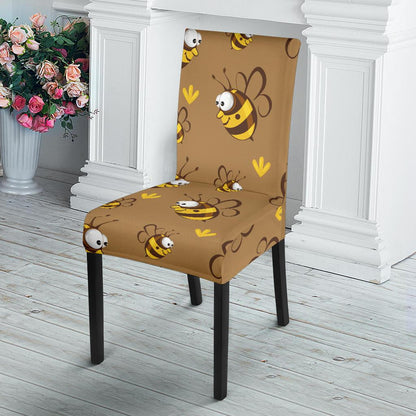 Bee Pattern Print Design BEE09 Dining Chair Slipcover-JORJUNE.COM