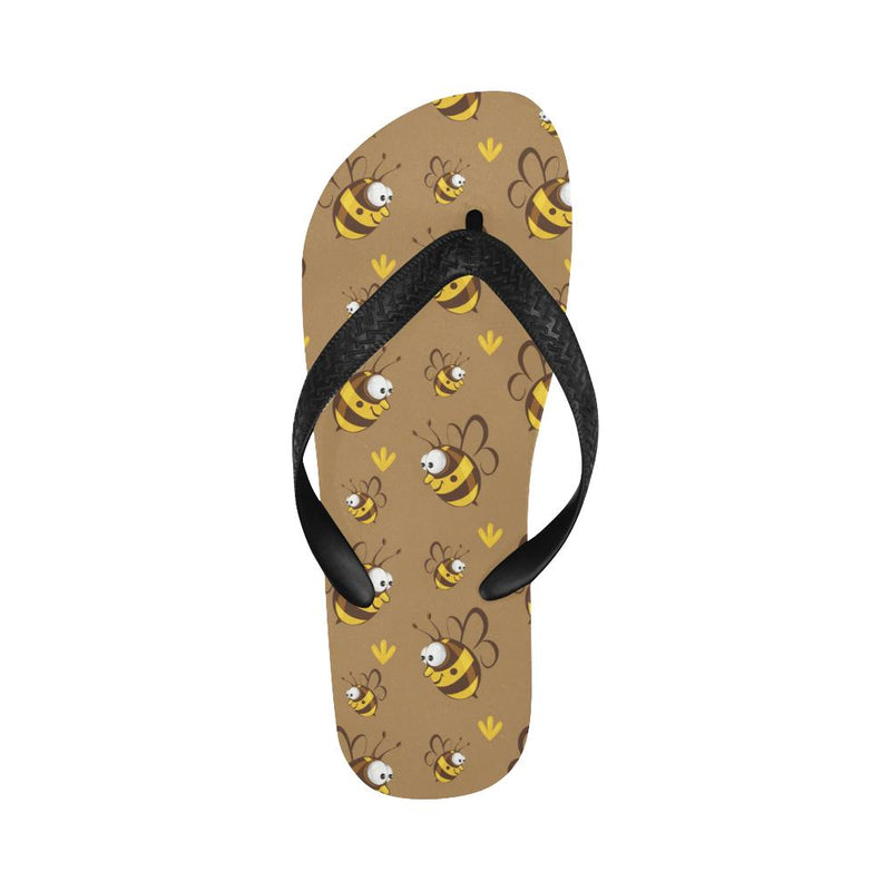 Bee Pattern Print Design BEE09 Flip Flops-JorJune