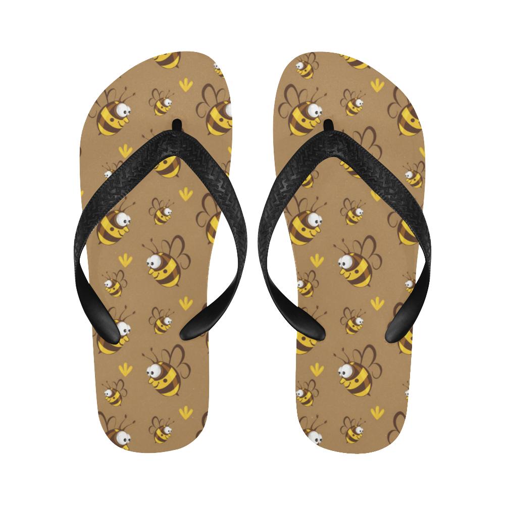 Bee Pattern Print Design BEE09 Flip Flops-JorJune