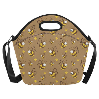 Bee Pattern Print Design BEE09 Neoprene Lunch Bag-JorJune