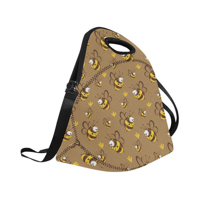 Bee Pattern Print Design BEE09 Neoprene Lunch Bag-JorJune