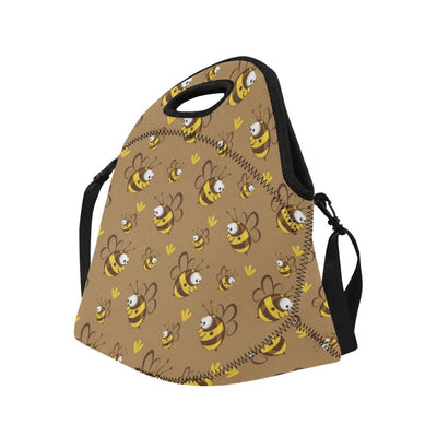 Bee Pattern Print Design BEE09 Neoprene Lunch Bag-JorJune