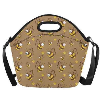 Bee Pattern Print Design BEE09 Neoprene Lunch Bag-JorJune