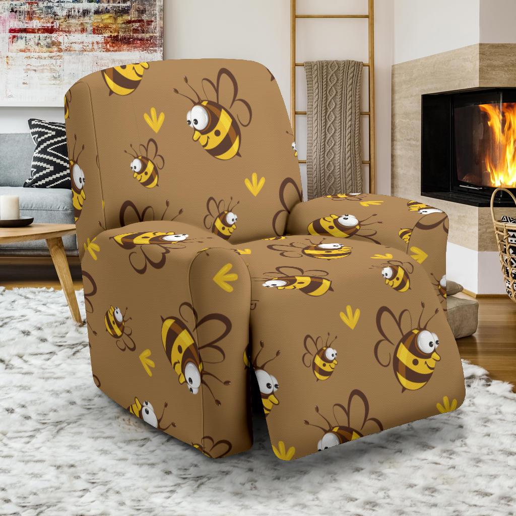 Bee Pattern Print Design BEE09 Recliner Slipcover-JORJUNE.COM