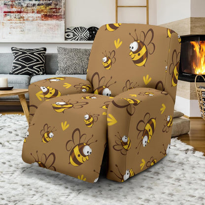Bee Pattern Print Design BEE09 Recliner Slipcover-JORJUNE.COM