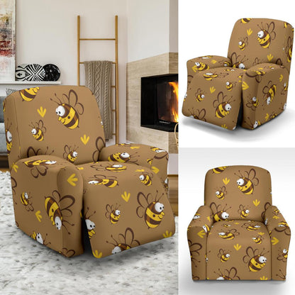 Bee Pattern Print Design BEE09 Recliner Slipcover-JORJUNE.COM