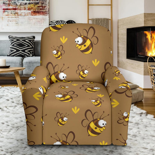 Bee Pattern Print Design BEE09 Recliner Slipcover-JORJUNE.COM