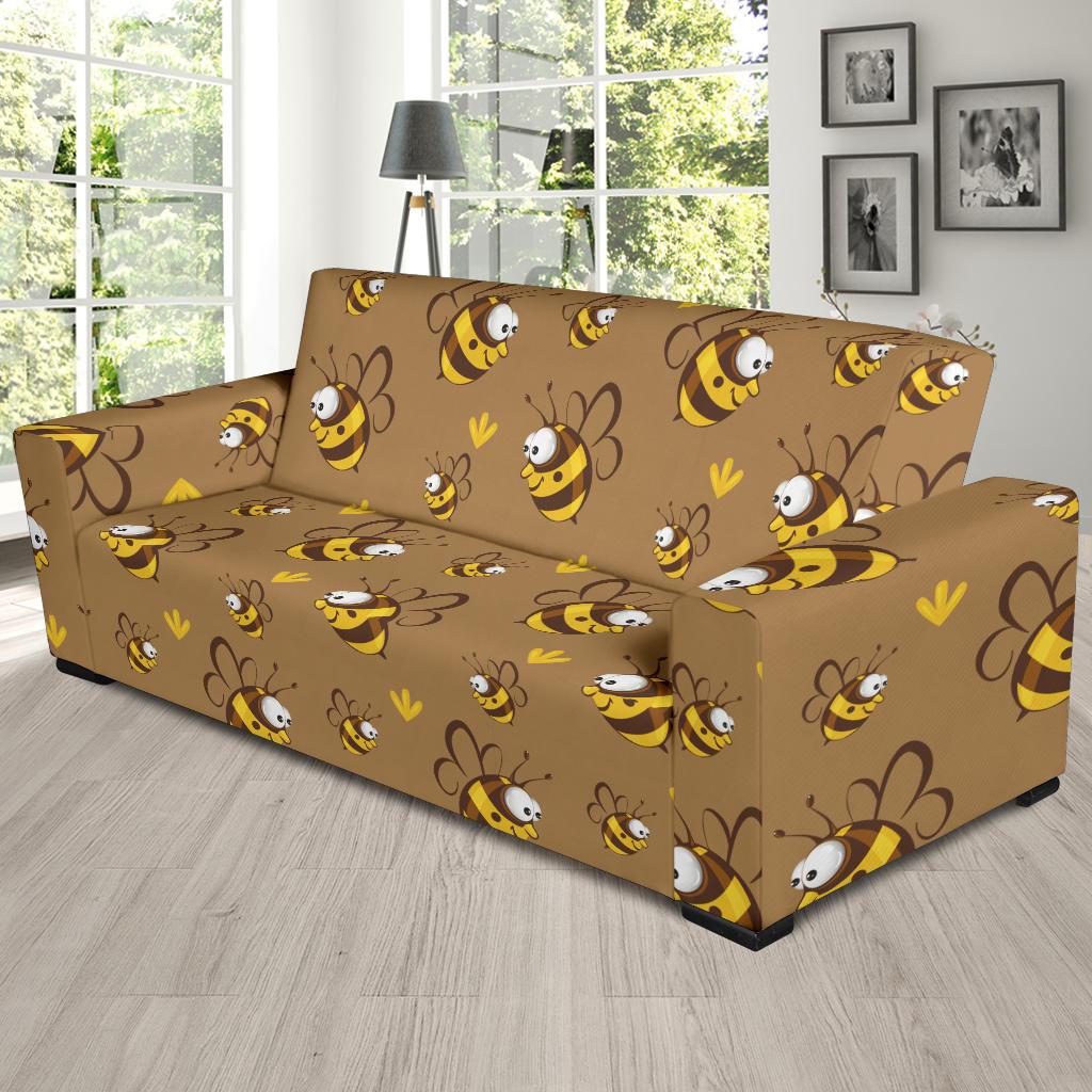 Bee Pattern Print Design BEE09 Sofa Slipcover-JORJUNE.COM