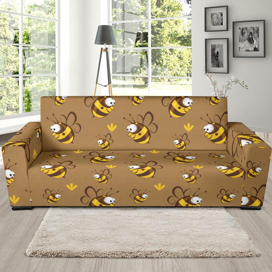 Bee Pattern Print Design BEE09 Sofa Slipcover-JORJUNE.COM