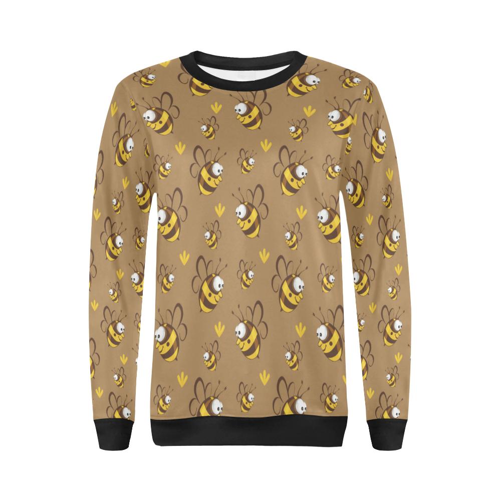 Bee Pattern Print Design BEE09 Women Long Sleeve Sweatshirt-JorJune