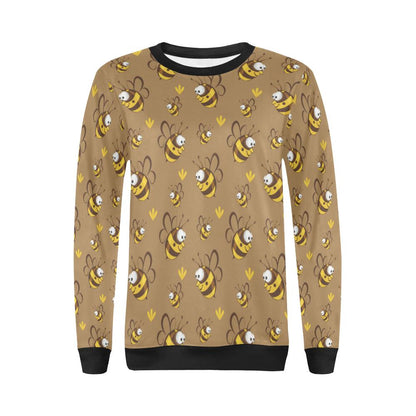 Bee Pattern Print Design BEE09 Women Long Sleeve Sweatshirt-JorJune