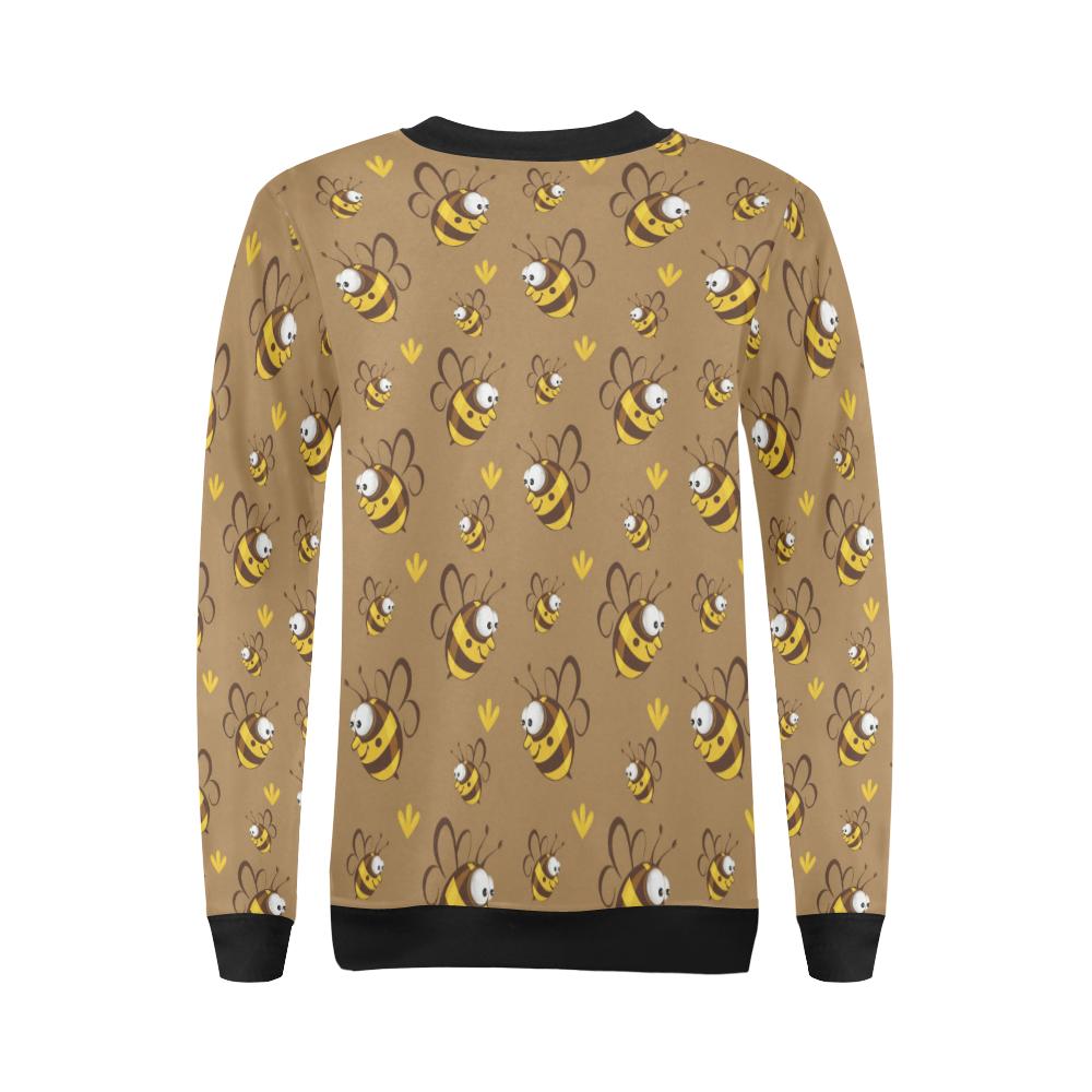 Bee Pattern Print Design BEE09 Women Long Sleeve Sweatshirt-JorJune