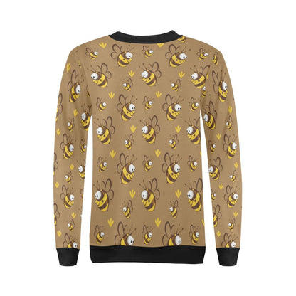 Bee Pattern Print Design BEE09 Women Long Sleeve Sweatshirt-JorJune