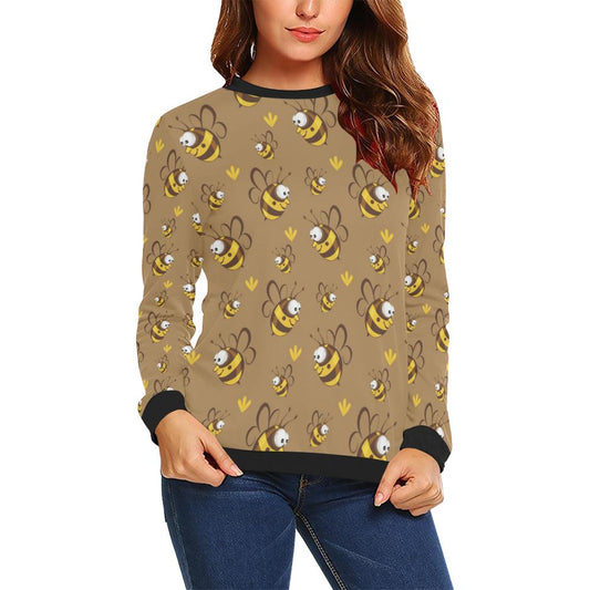 Bee Pattern Print Design BEE09 Women Long Sleeve Sweatshirt-JorJune