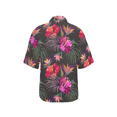 Hibiscus Pattern Print Design HB014 Women's Hawaiian Shirt