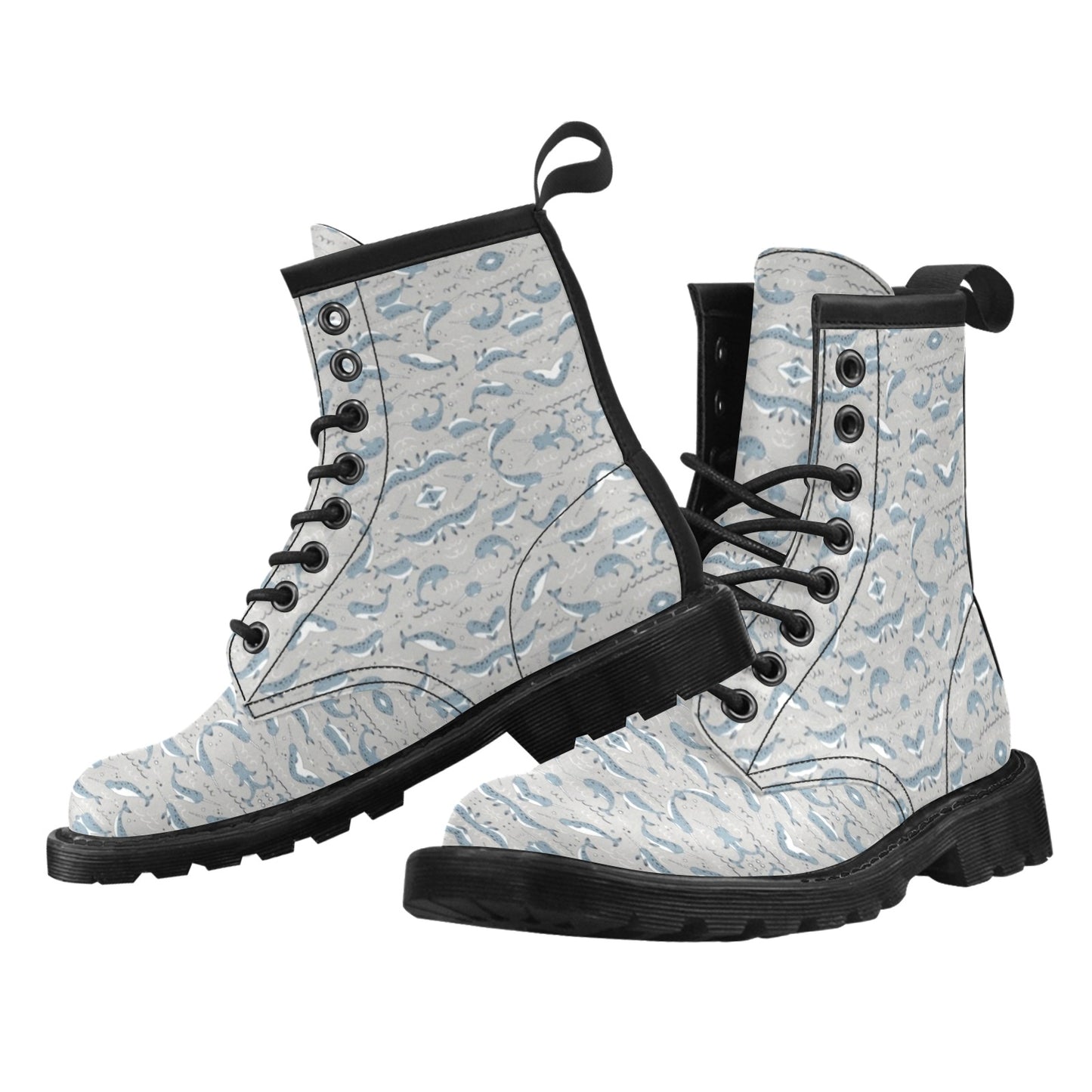 Narwhal Pattern Print Women's Boots