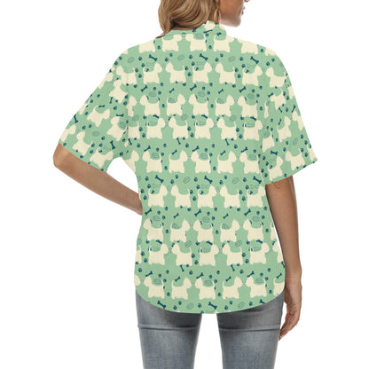 Scottish Terriers Print Design LKS302 Women's Hawaiian Shirt