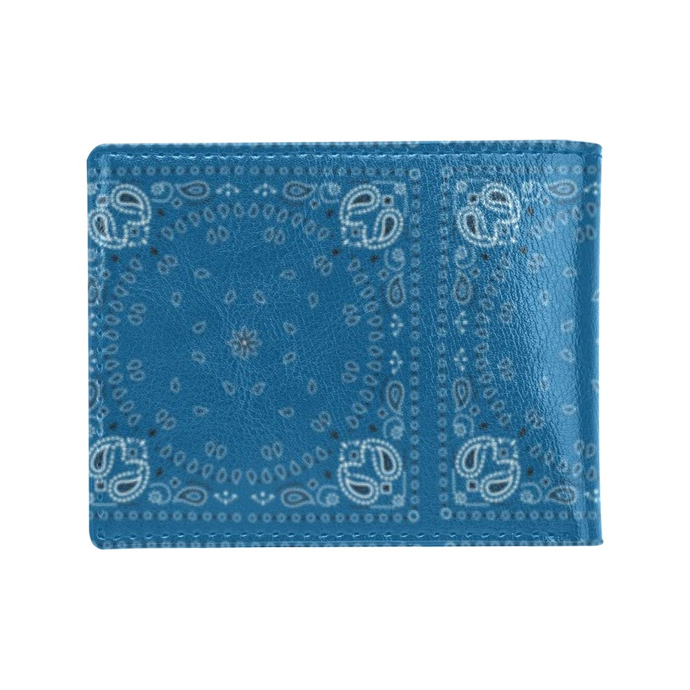 Bandana Blue Print Design LKS301 Men's ID Card Wallet