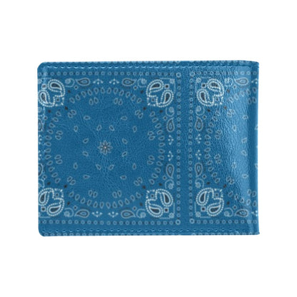 Bandana Blue Print Design LKS301 Men's ID Card Wallet