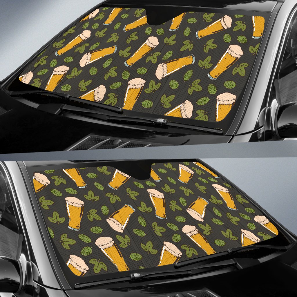 Beer Iris Pattern Print Design 02 Car Sun Shade-JORJUNE.COM