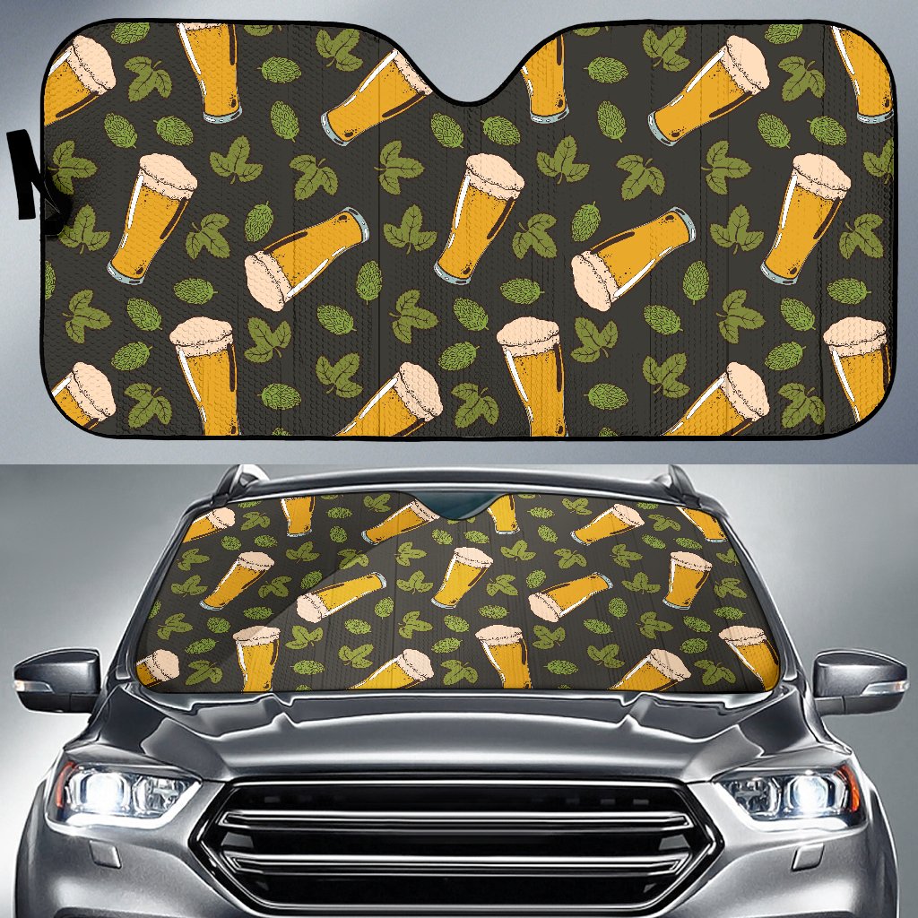 Beer Iris Pattern Print Design 02 Car Sun Shade-JORJUNE.COM