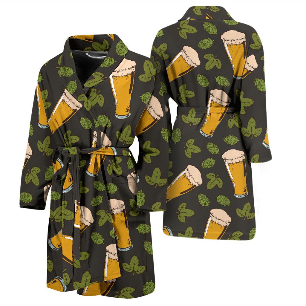 Beer Iris Pattern Print Design 02 Men Bathrobe-JORJUNE.COM