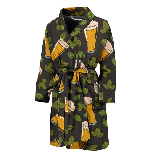 Beer Iris Pattern Print Design 02 Men Bathrobe-JORJUNE.COM