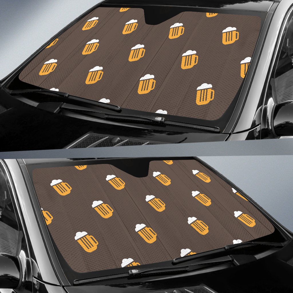 Beer Pattern Print Design 01 Car Sun Shade-JORJUNE.COM