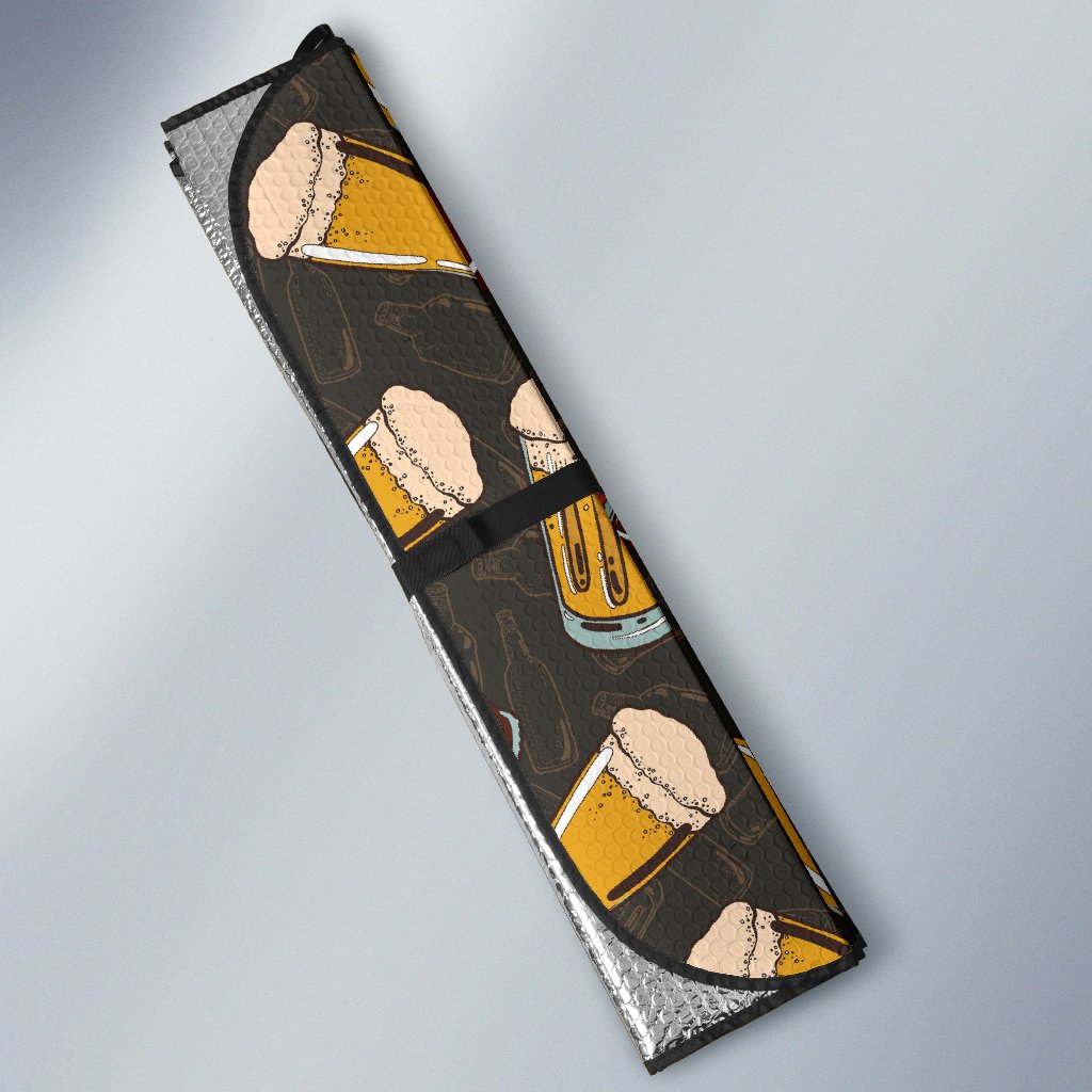 Beer Pattern Print Design 03 Car Sun Shade-JORJUNE.COM