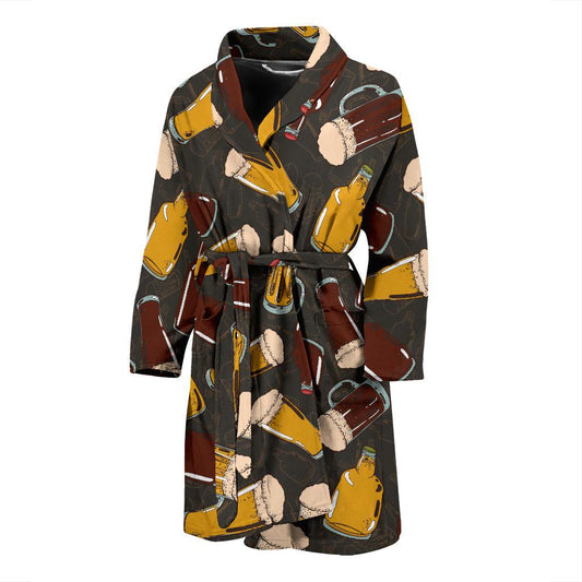 Beer Pattern Print Design 03 Men Bathrobe-JORJUNE.COM