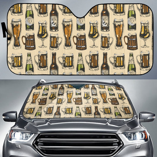 Beer Pattern Print Design 04 Car Sun Shade-JORJUNE.COM