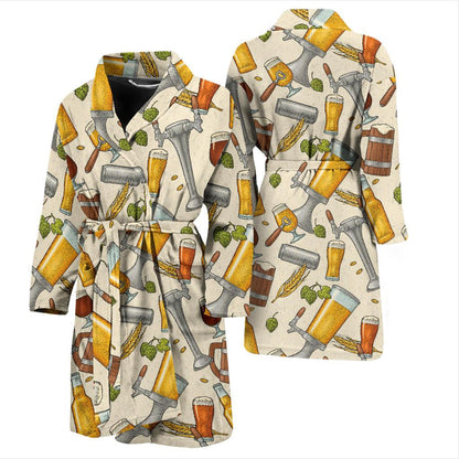 Beer Pattern Print Design 05 Men Bathrobe-JORJUNE.COM