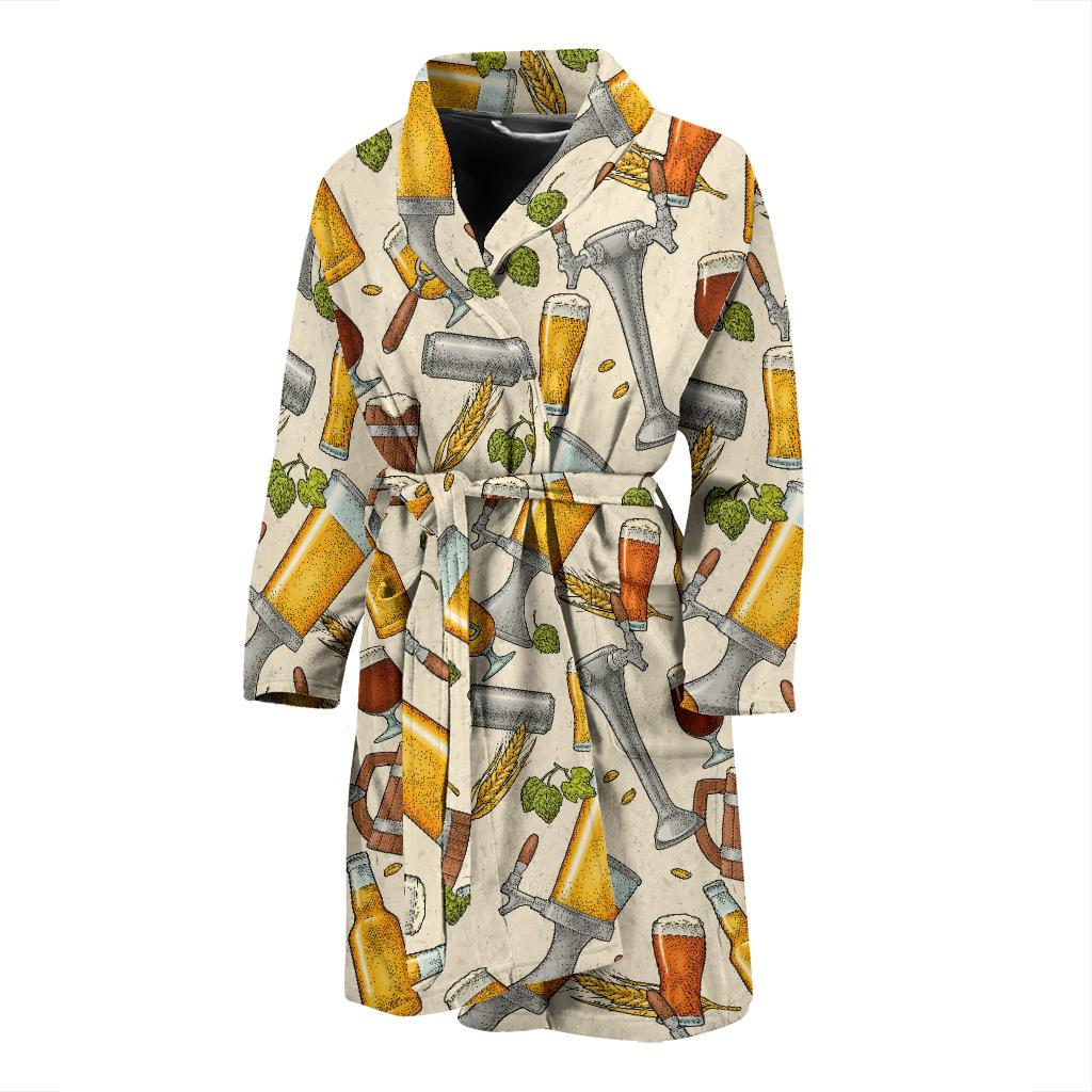 Beer Pattern Print Design 05 Men Bathrobe-JORJUNE.COM