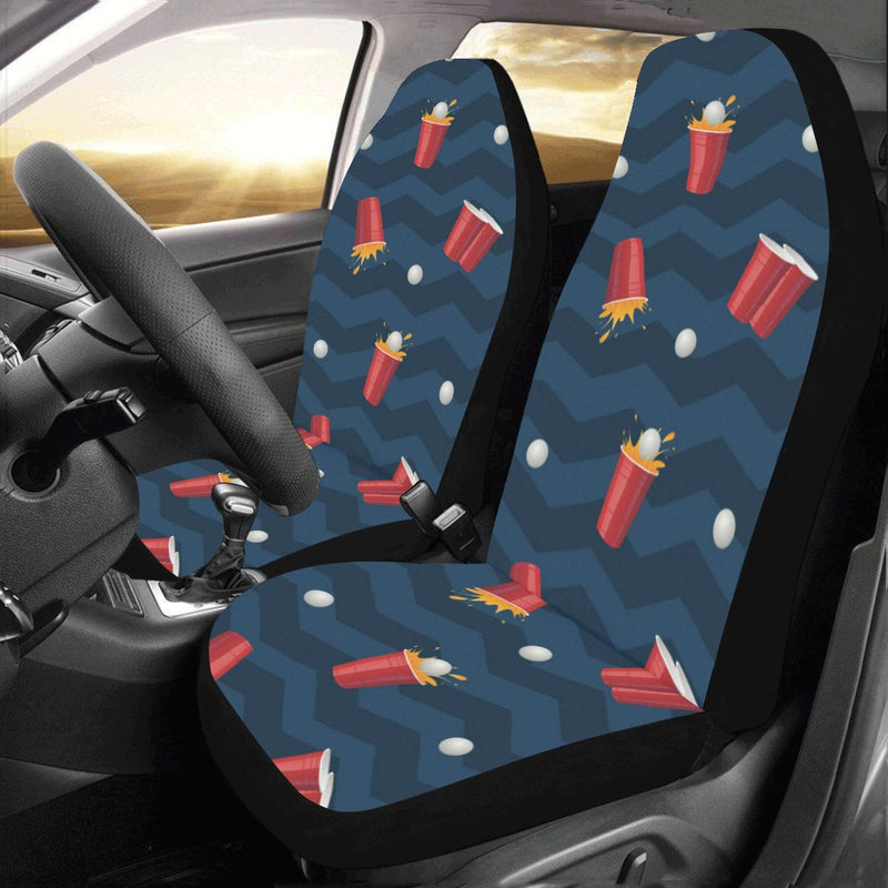 Beer Pong Pattern Print Design 01 Car Seat Covers (Set of 2)-JORJUNE.COM