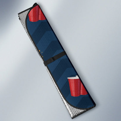 Beer Pong Pattern Print Design 01 Car Sun Shade-JORJUNE.COM