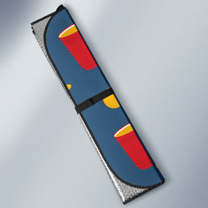 Beer Pong Pattern Print Design 02 Car Sun Shade-JORJUNE.COM