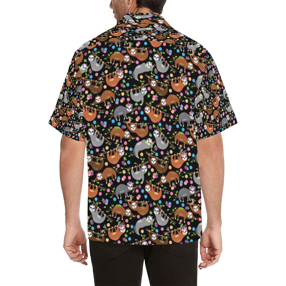 Sloth Print Design LKS306 Men's Hawaiian Shirt