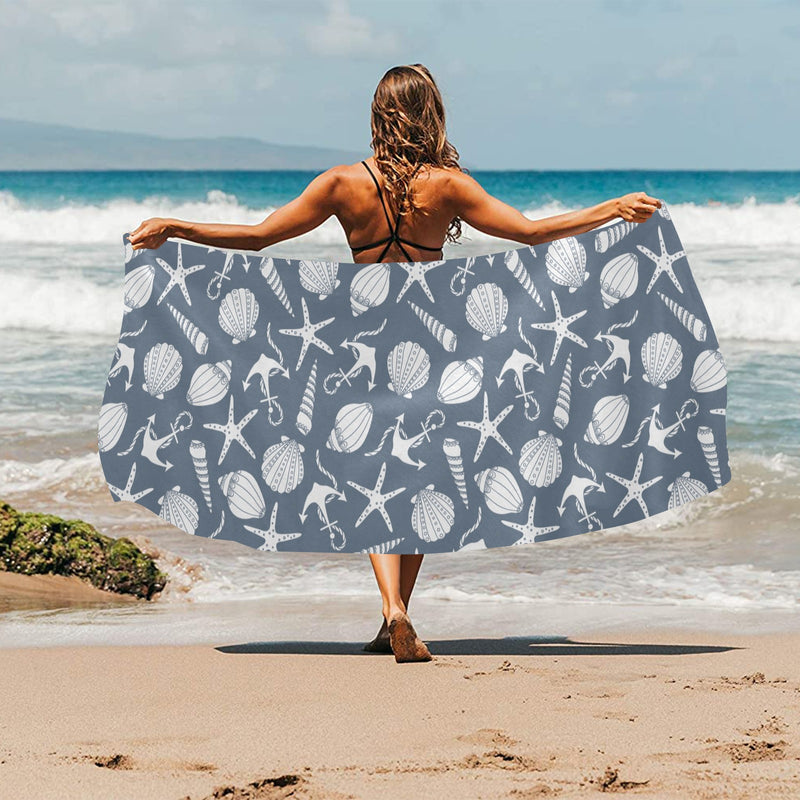 Seashell Print Design LKS306 Beach Towel 32" x 71"