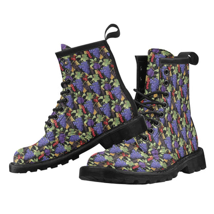 Grape Pattern Print Design GP05 Women's Boots