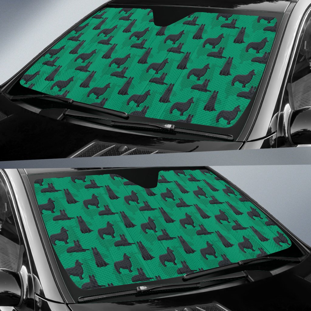 Belgian Sheepdog Pattern Print Design 01 Car Sun Shade-JORJUNE.COM